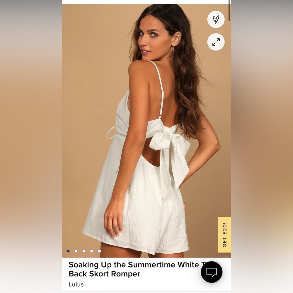 Lulus Tie Back White Romper